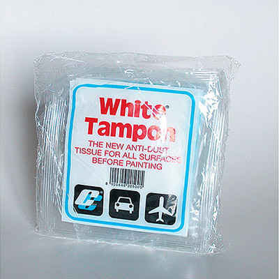 White tampon busta per pulizia, prima di verniciare