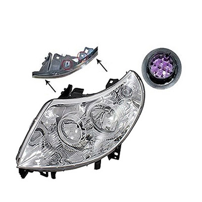 Faro Anteriore Sinistro - Mod. H7+H1, Elettrico con Motore