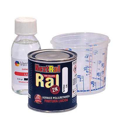 NextRal Peinture Polyuréthane 2k dans les couleurs brillantes RAL en boîte de 250 gr