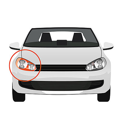 Fanalino Freccia Laterale Sinistro senza Porta Lampada - Arancio