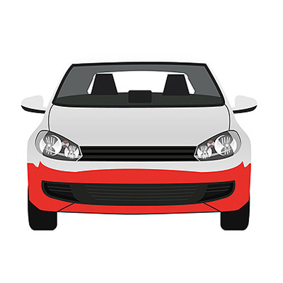 Primed Front Bumper Molding - Left side