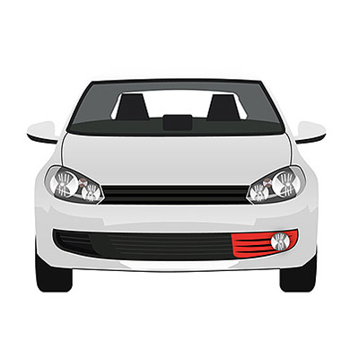 Griglia Sinistra Paraurti Anteriore con sede Fendinebbia - Primerizzata