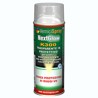 NextGlow k300 Trasparente protettivo Spray per Vernice Fosforescente e Fluorescente