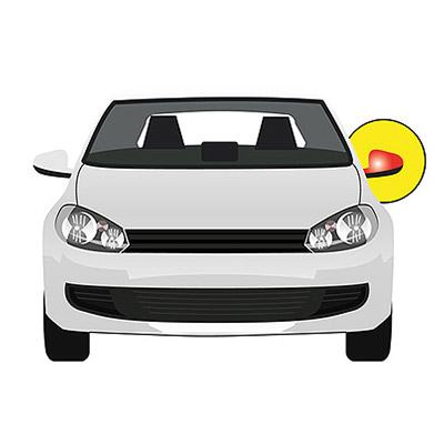 Rétroviseur Extérieur gauche électrique dégivrant, avec clignotant intégré et surface apprête - 5 broches
