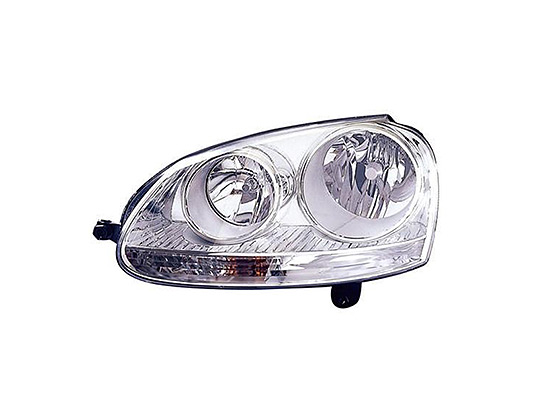 Faro Anteriore Destro - Mod. H7+H7, Elettrico con Motore - Cromato volkswagen golf v 2003 - 2008